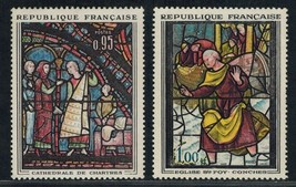 FRANCE Sc# 1054-1055 (2) MVLH Stained-Glass Windows complete set (1963) Postage - £2.90 GBP