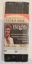 Bias Tape, Extra Wide Double Fold, Wrights. 3 Yards 1/2" Wide - $4.32 CAD