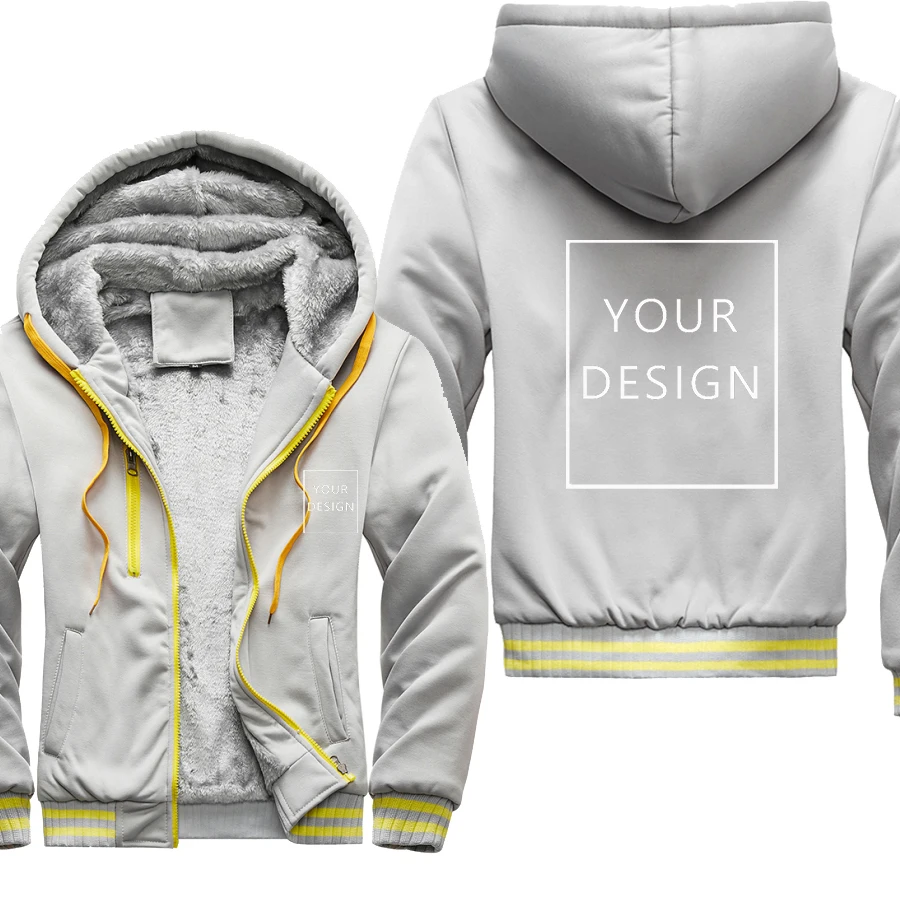 Your OWN Design windbreak coat men  Logo/Picture Custom DIY print warm hoodie th - £87.95 GBP