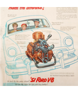 1951 Ford V-8 Classic Car Advertisement Automobilia Under The Hood DWXX7 - $456.77 MXN