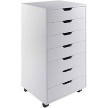 Modern Scandinavian Style 7-Drawer Storage Cabinet Chest in White Finish - £182.56 GBP