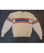 Denver Broncos NFL Sweater Cliff Engle Wool Blend Striped NFL  M VTG 80&#39;... - $84.20 CAD