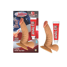 All American Whoppers 6.5 in. Curved Dong with Balls + Cherry Anal-Ese - $39.55