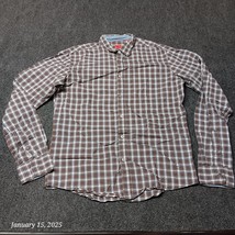 Red Saks Fifth Avenue Shirt Men Small Plaid Long Sleeve Button Up - $16.57 CAD