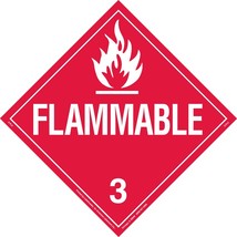 FLAMMABLE 3 Pictogram Placard Sign 10.75 polycoated tagboard Vehicle BRA... - $433.98 MXN