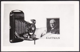 George Eastman &amp; Kodak Camera 1954 RPPC Photo Postcard &amp; Stamp NM  - £10.10 GBP