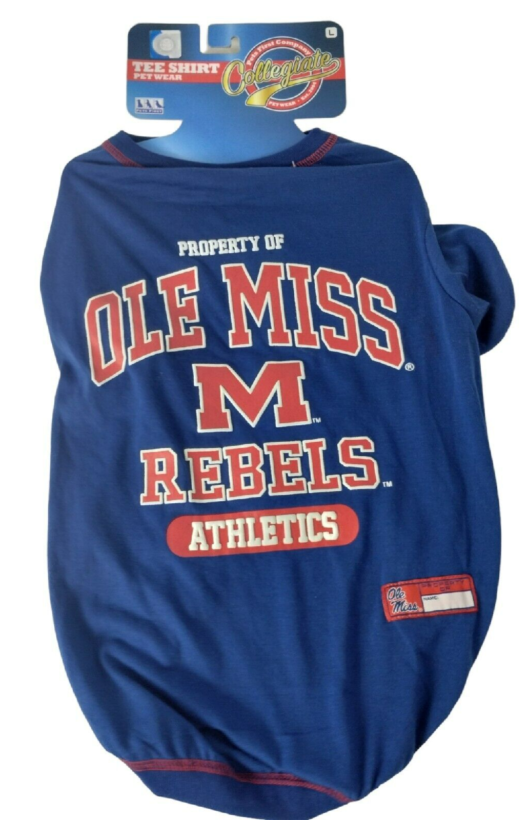 Primary image for University of Mississippi Ole Miss Rebels Team Tee TShirt Pets First Large Sport