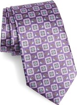  Men&#39;s Ermenegildo Zegna Medallion Purple Silk Tie - £124.96 GBP