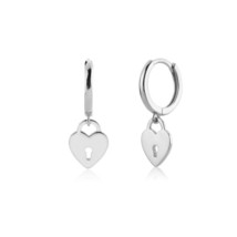 KIKICHICC 925 Silver France Gold Heart Key Cross Chain Drop Earring Piercing Jew - £16.62 GBP