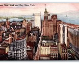 Lower New York Skyline and Bay new York CIty NY UNP Unused DB Postcard P27 - $5.67