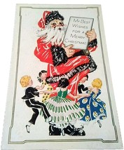 Santa Claus My Best Wishes For A Merry Christmas Vintage Post Card - £3.05 GBP