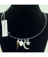 NWT $24 BCBGeneration BCBG Silver Rhinestone Necklace/Choker Star Moon J... - $14.99
