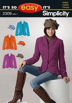 Simplicity Sewing Pattern 2309 It&#39;s So Easy Misses&#39; Jacket and Hat, A (8-10-12-1 - £5.53 GBP