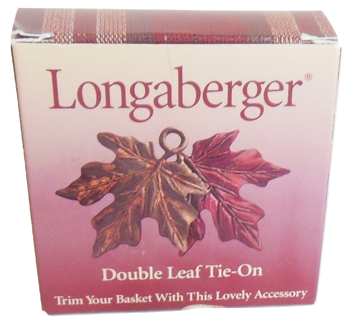 Longaberger Double Leaf Tie On Decorative Accessory Basket Autumn Fall Motif