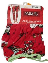 Peanuts Snoopy &amp; Gang Size Medium Pajama Sleep Jogger Pants w Pockets Re... - £9.24 GBP