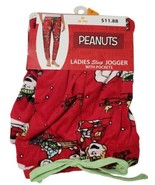 Peanuts Snoopy &amp; Gang Size Medium Pajama Sleep Jogger Pants w Pockets Re... - £9.10 GBP