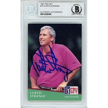 Curtis Strange Signed Golf 1991 Pro Set PGA Tour BGS Autograph On-Card Auto Slab - £77.53 GBP