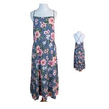 Hiatus Dress Womens XL Blue Pink Floral Midi Strappy Open Back Casual Su... - £18.34 GBP