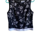 Pendleton Shell Tank Top Womens Size 6 Black and White Floral  Lined Banded - £4.81 GBP
