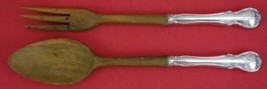 French Provincial by Towle Sterling Silver Salad Serving Set w/ Wood 2pc 11 1/4&quot; - £69.00 GBP