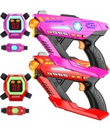 Rechargeable Laser Tag Guns Set of 2 with 360°Sensors &amp; LED Display Real... - $79.84 CAD