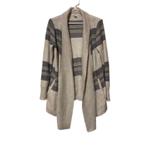 Old Navy Womens Cardigan Sweater Gray Striped Long Sleeve Open Front Pockets L - $14.82