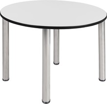 Regency Kee 48&quot; Round Breakroom White/Chrome Break Room Tables - £368.45 GBP