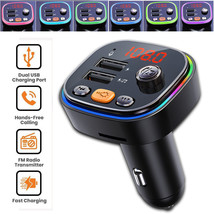 Wireless In-Car Bluetooth Fm Transmitter Mp3 Radio Adapter Fast Usb Charger - £14.33 GBP