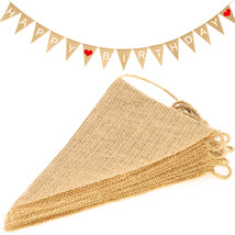 15Pcs Burlap Banner - 14 Ft Triangle Flag - DIY Hand Painted Home Decorations - £5.82 GBP