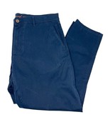 Men&#39;s Navy Blue Khaki Pants Size 34 x 30 Weatherproof Vintage Flat Front - £40.53 GBP