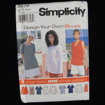 Simplicity 9679 Design Your Own Blouse Pullover Tops with Variations sz 6 8 10 - £2.30 GBP