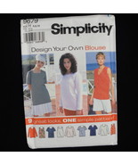 Simplicity 9679 Design Your Own Blouse Pullover Tops with Variations sz ... - $2.93