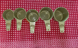 Set Of 5 Vintage Tupperware Measuring Cups Avocado Color Durable - £10.21 GBP