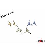 NEW 3 PACK MICHAEL JORDAN SILVER - PLATED PAIRS STUD EARRINGS CRYSTAL RH... - $29.65