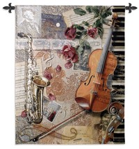 52x41 ENSEMBLE Music Instrument Collage Tapestry Wall Hanging - $168.30