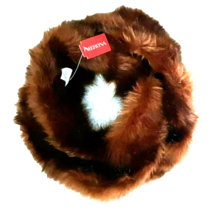 Brown Faux Fur Infinity Scarf Double Wrap - $22.41