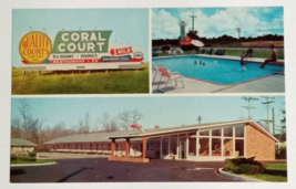 Coral Court Motor Lodge Motel &amp; Restaurant North Carolina NC UNP Postcard 1961 - £6.48 GBP