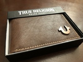 True Religion Opal Mens Brown Tri-fold RFID Wallet New In Box TR201358 - £23.52 GBP