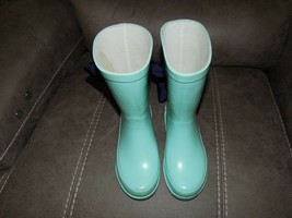 Shrimp and Grits Mint Green W/Back Bow Rain Boots Size 12 Girl&#39;s EUC - £28.58 GBP