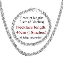 New Wheat Spiga Chain Necklace Set Men Jewelry Wholesale Gold Color 6MM Width Ne - £16.06 GBP