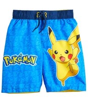 Pokemon Pikachu Boys Size 4 Swim Suit Trunks Beach Pool Fun Blue - £8.88 GBP