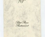 Petit Pierre Restaurant Menu Hotel Pierre Milan Italy  - $18.81