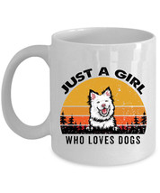 Just A Girl Who Loves White Finnish Lapphund  Dogs Mug 11oz Retro Cup Dog Lover - £11.84 GBP+