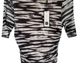 Cable &amp; Gauge Women&#39;s Zebra Print Sheer Blouse Top Lined Ruched Sides Si... - $16.82