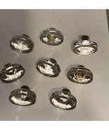 Vintage Glass Drawer Knobs Pulls Oval Beaded Rim Furniture Elegant Chic ... - $85.39 CAD