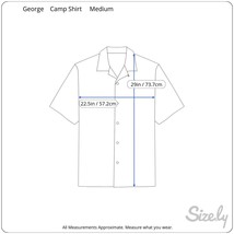 George Men Hawaiian camp shirt M pit to pit 22.5 rock &amp; roll nostalgia cars luau - £14.20 GBP