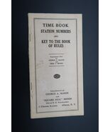 Antique Time Book Station Numbers &amp; Key Book of Rules Albany NY Watchmak... - $39.99