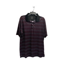 George Mens Size Large L 42 44 Black Striped Polo Golf Tennis Shirt Pull... - £6.96 GBP