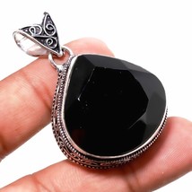 Black Spinel Gemstone Handmade Ethnic Gift Vintage Pendant Jewelry 2.10" SA 2484 - £3.97 GBP