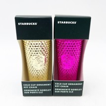 Starbucks 2022 Holiday Sangria Berry And Gold Bling Studded Keychain Orn... - £43.32 GBP